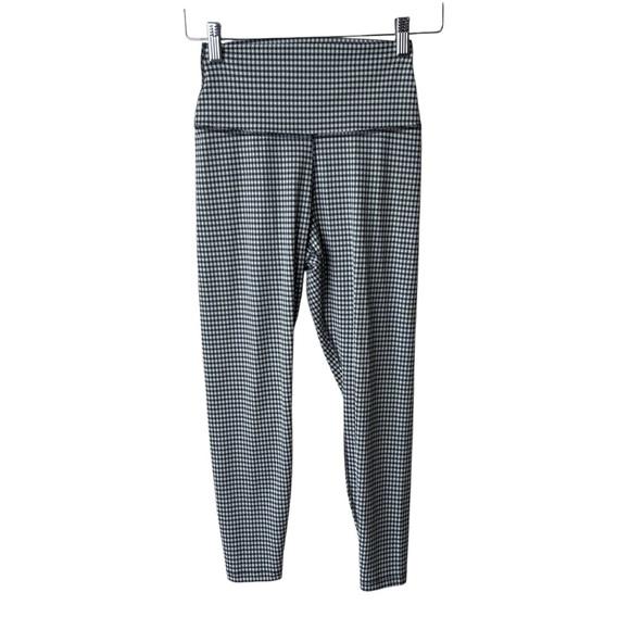 Nike Dri-Fit Gingham Cropped Yoga Leggings Black & White Women’s Sz Small DA1092 - Picture 2 of 7